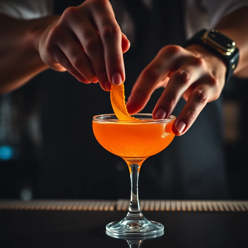 Bartender preparando drink em um bar para eventos corporativos.